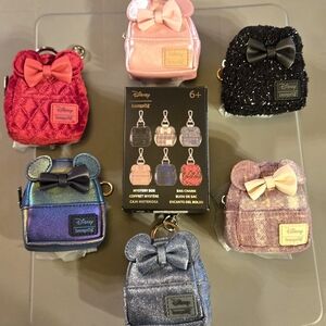 Loungefly Disney Minnie Mouse Blind Box Mini Backpack Keychain Charm - Full Set